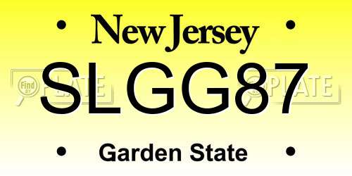 SLGG87 New Jersey License Plate