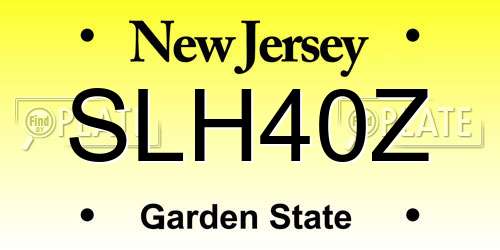 SLH40Z New Jersey License Plate