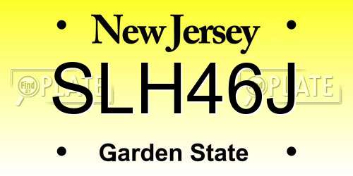 SLH46J New Jersey License Plate