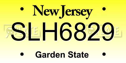 SLH6829 New Jersey License Plate