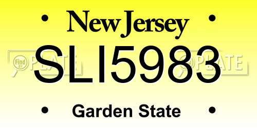 SLI5983 New Jersey License Plate