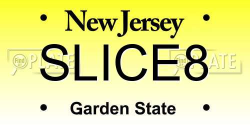 SLICE8 New Jersey License Plate