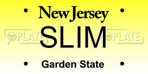 SLIM New Jersey License Plate
