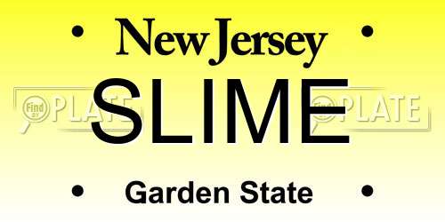 SLIME New Jersey License Plate