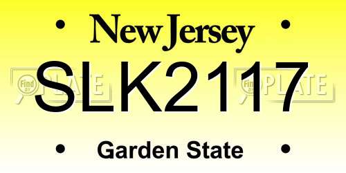 SLK2117 New Jersey License Plate