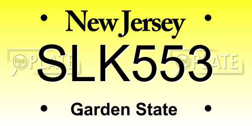 SLK553 New Jersey License Plate