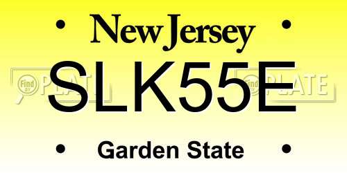 SLK55E New Jersey License Plate