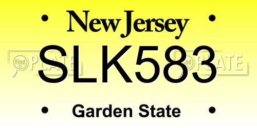 SLK583 New Jersey License Plate