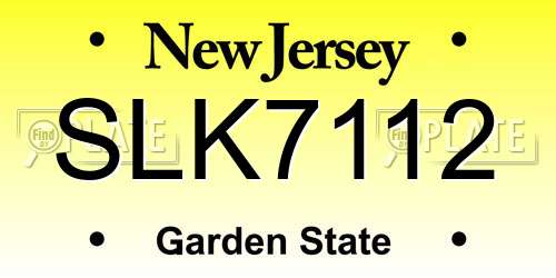 SLK7112 New Jersey License Plate