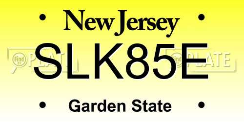 SLK85E New Jersey License Plate