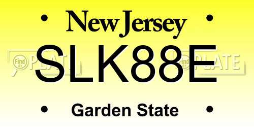 SLK88E New Jersey License Plate