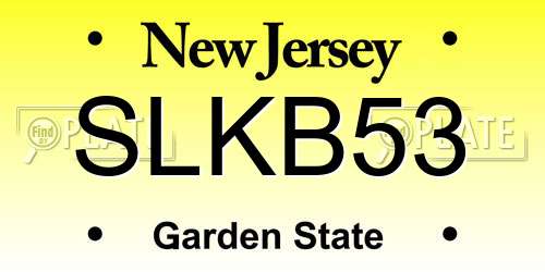 SLKB53 New Jersey License Plate