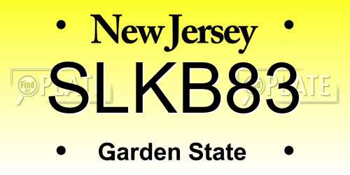 SLKB83 New Jersey License Plate