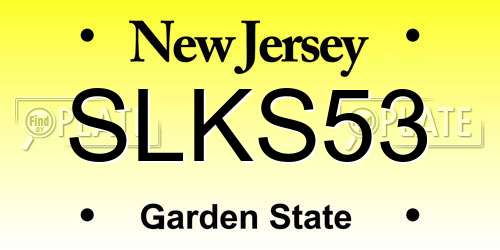 SLKS53 New Jersey License Plate