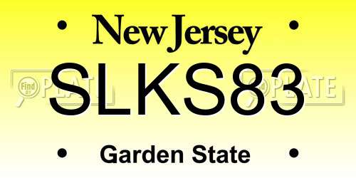 SLKS83 New Jersey License Plate