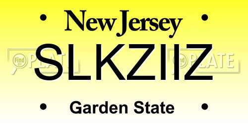 SLKZIIZ New Jersey License Plate