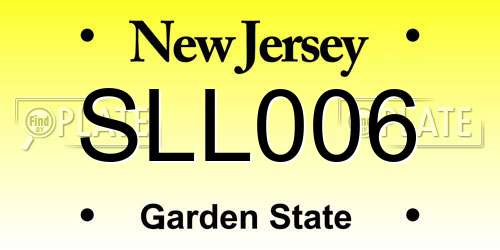 SLL006 New Jersey License Plate
