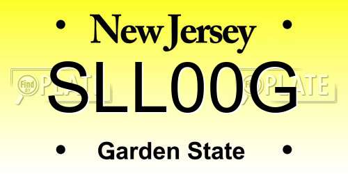 SLL00G New Jersey License Plate