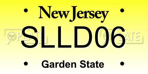 SLLD06 New Jersey License Plate