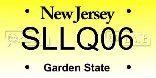 SLLQ06 New Jersey License Plate