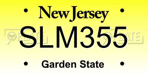 SLM355 New Jersey License Plate
