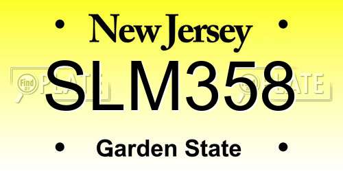SLM358 New Jersey License Plate