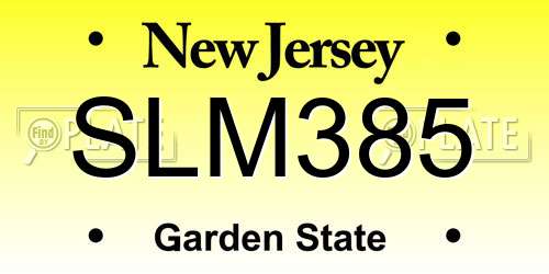 SLM385 New Jersey License Plate