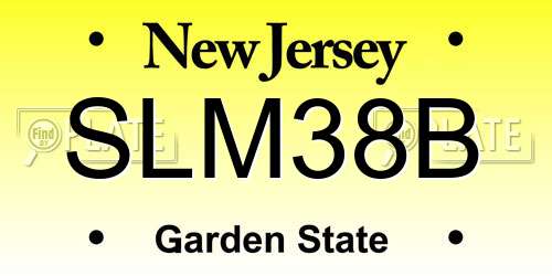SLM38B New Jersey License Plate
