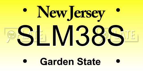 SLM38S New Jersey License Plate