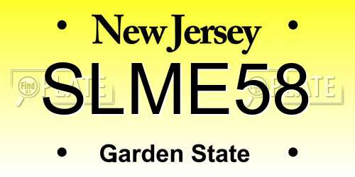 SLME58 New Jersey License Plate