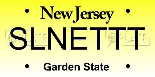 SLNETTT New Jersey License Plate