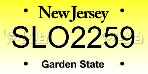SLO2259 New Jersey License Plate
