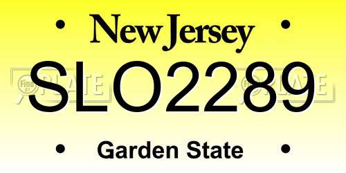 SLO2289 New Jersey License Plate
