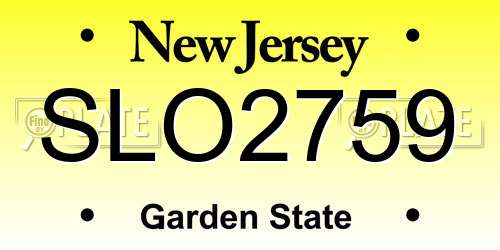 SLO2759 New Jersey License Plate