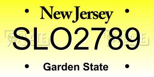 SLO2789 New Jersey License Plate