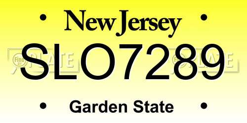 SLO7289 New Jersey License Plate