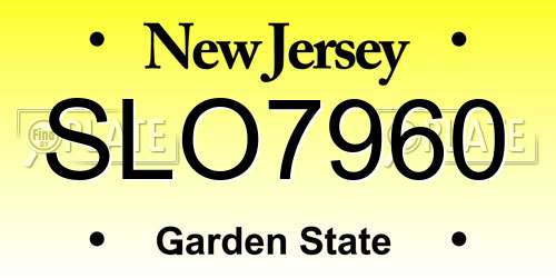 SLO7960 New Jersey License Plate