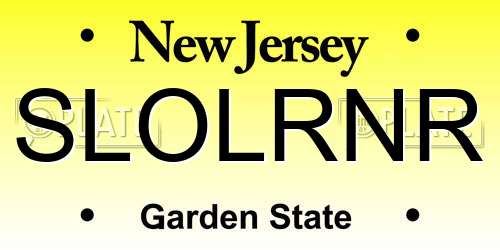 SLOLRNR New Jersey License Plate