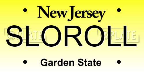 SLOROLL New Jersey License Plate