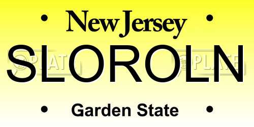 SLOROLN New Jersey License Plate