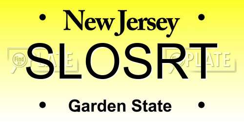 SLOSRT New Jersey License Plate