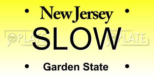SLOW New Jersey License Plate