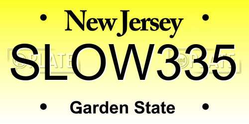 SLOW335 New Jersey License Plate