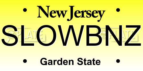 SLOWBNZ New Jersey License Plate