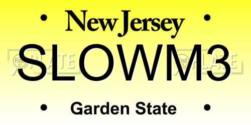 SLOWM3 New Jersey License Plate