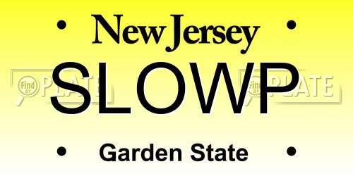 SLOWP New Jersey License Plate