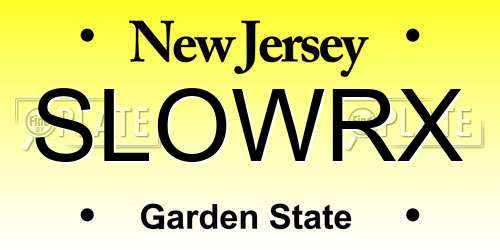 SLOWRX New Jersey License Plate