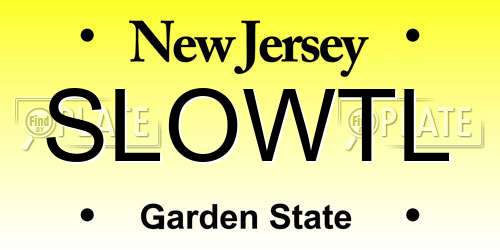 SLOWTL New Jersey License Plate