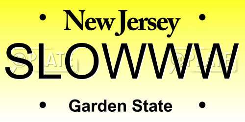 SLOWWW New Jersey License Plate