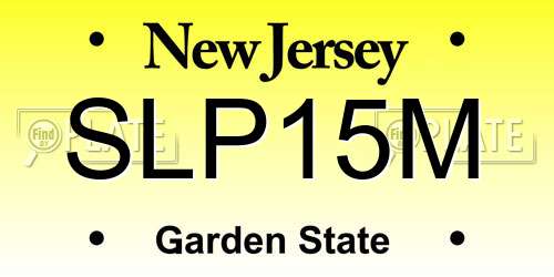 SLP15M New Jersey License Plate